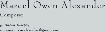 Marcel Owen Alexander, Composer